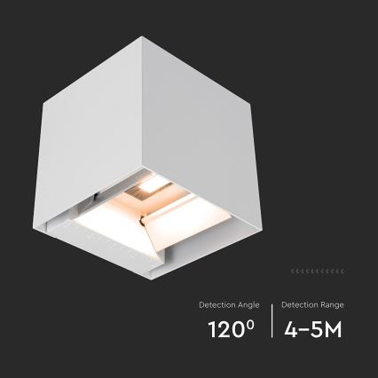 LED saulės lauko sieninis šviestuvas su jutikliu LED/9W/5V 3000/4000/5000K IP65 2600 mAh baltas