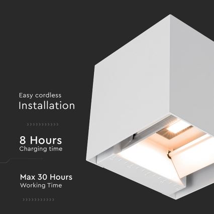 LED saulės lauko sieninis šviestuvas su jutikliu LED/9W/5V 3000/4000/5000K IP65 2600 mAh baltas