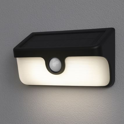 LED saulės sieninis šviestuvas su jutikliu LINK LED/5W/3,7V 2000 mAh IP65 juodas