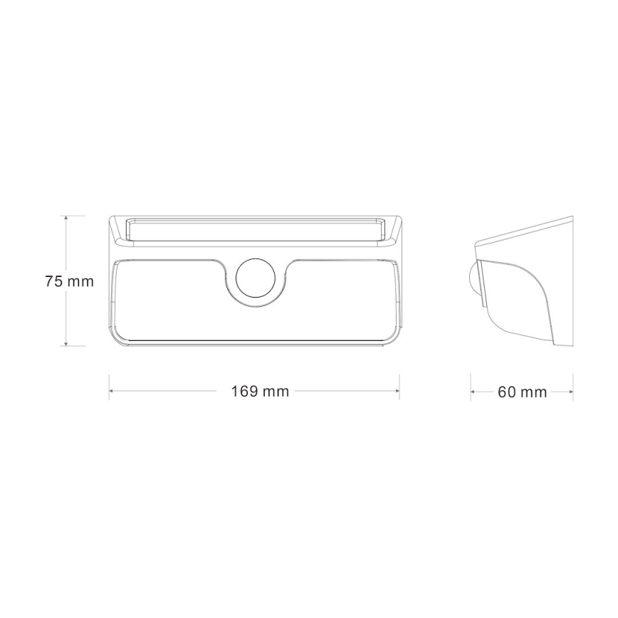 LED saulės sieninis šviestuvas su jutikliu LINK LED/5W/3,7V 2000 mAh IP65 juodas