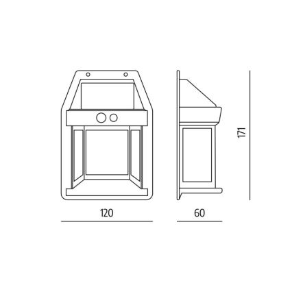 LED saulės sieninis šviestuvas su jutikliu OMVIA LED/3,7V 3000K IP44 1200 mAh