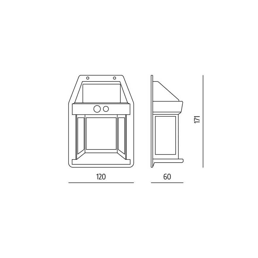 LED saulės sieninis šviestuvas su jutikliu OMVIA LED/3,7V 3000K IP44 1200 mAh
