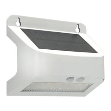 LED saulės sieninis šviestuvas su jutikliu SOLTO LED/6W/3,7V 4000K IP54 2400 mAh baltas
