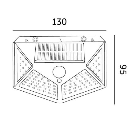 LED Saulės sieninis šviestuvas su jutikliu LED/1W/3,7V 6500K IP44 1200 mAh