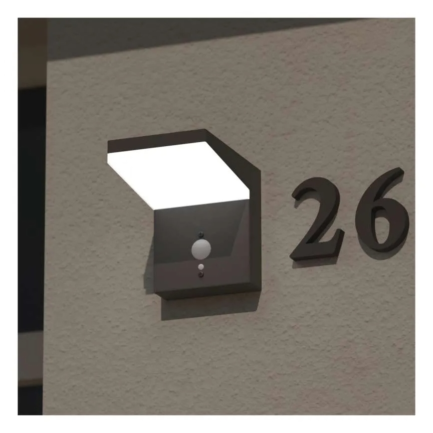 LED Saulės sieninis šviestuvas su jutikliu LED/4,4W/3,7V 2200 mAh IP44
