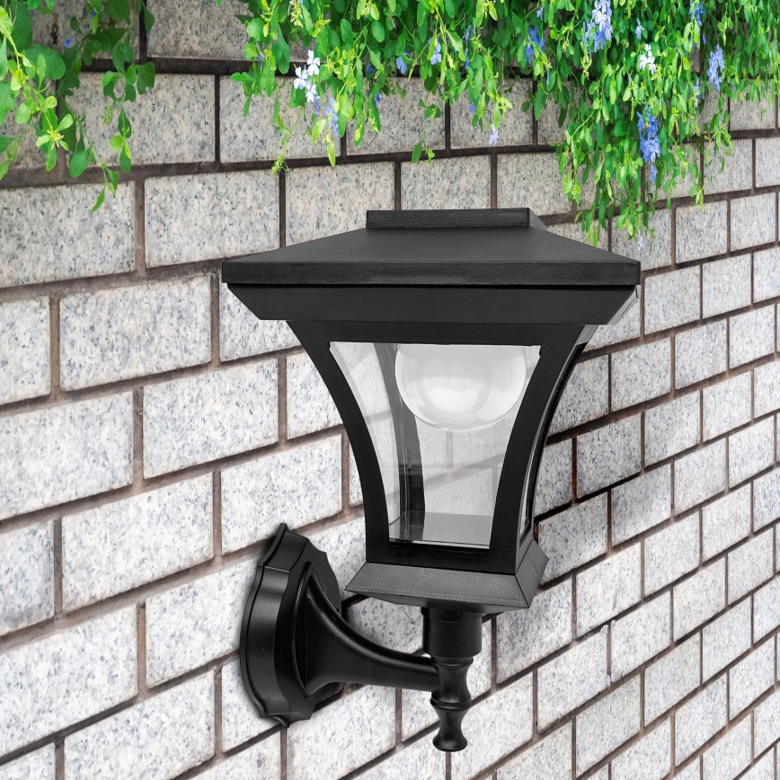 LED saulės sieninis šviestuvas TIRANA LED/1,2V 1800 mAh IP44 juodas