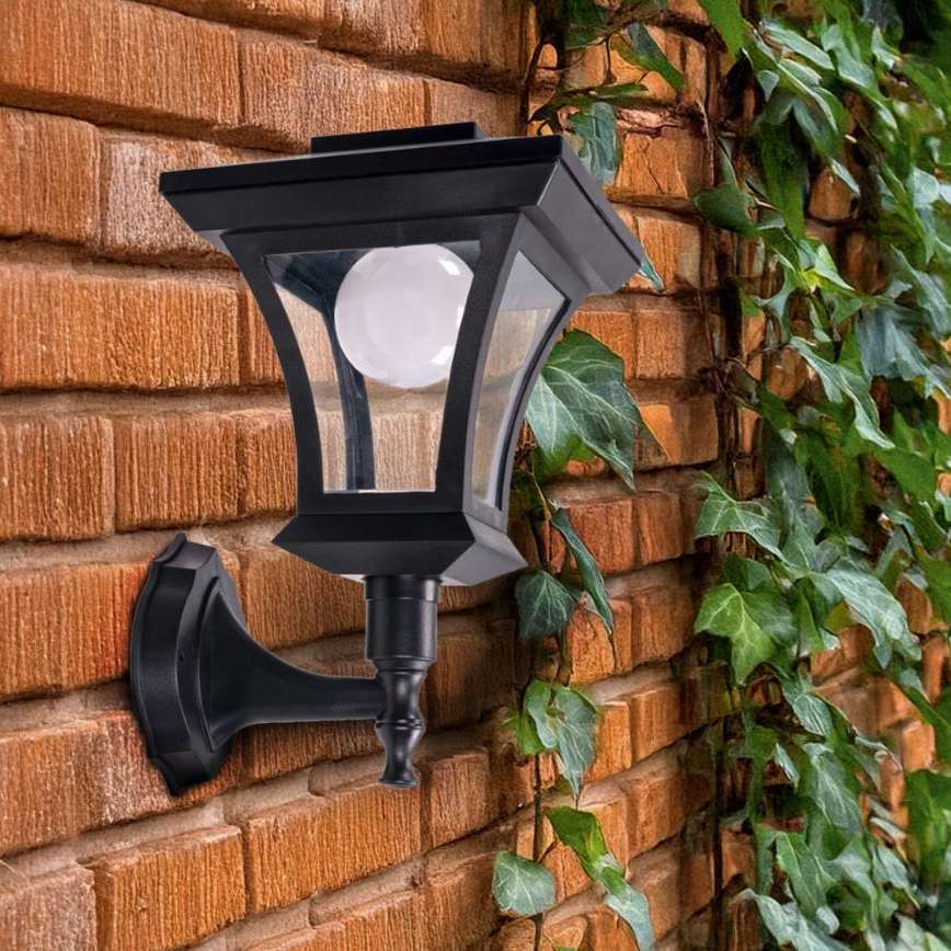 LED saulės sieninis šviestuvas TIRANA LED/1,2V 1800 mAh IP44 juodas