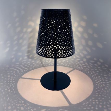 LED saulės stalinis šviestuvas LUVETRA LED/1xAA 4000K IP44 200 mAh juodas