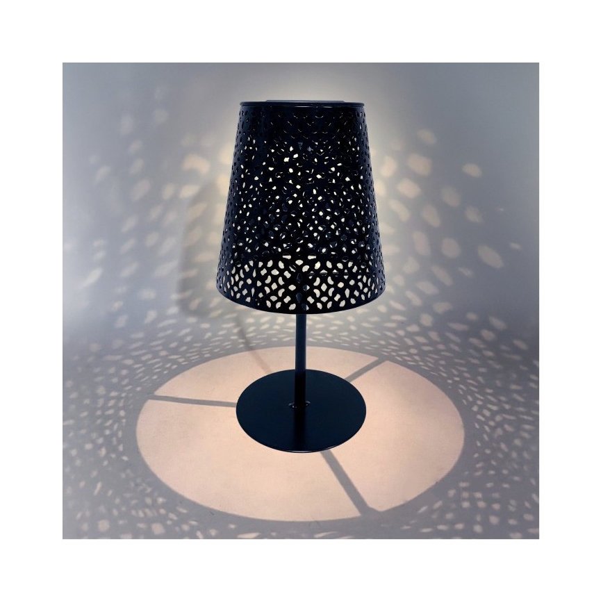 LED saulės stalinis šviestuvas LUVETRA LED/1xAA 4000K IP44 200 mAh juodas