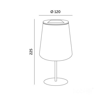 LED saulės stalinis šviestuvas LUVETRA LED/1xAA 4000K IP44 200 mAh juodas