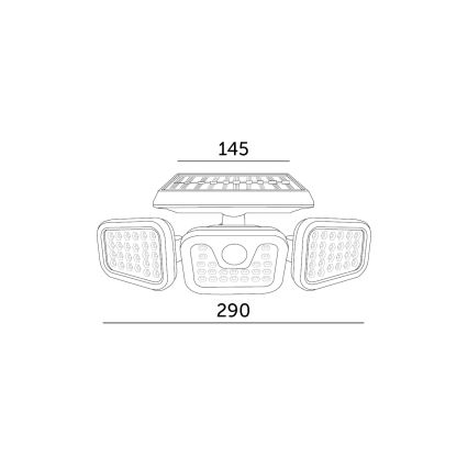 LED saulės šviesos prožektorius su jutikliu LED/1,5W/3,7V 6000K IP44 2400 mAh