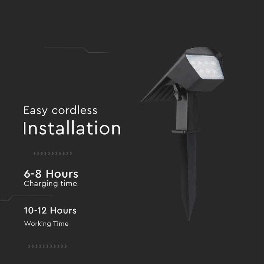 LED saulės šviestuvas 2in1 LED/1,3W/3,7V 3000/4000/6400K IP65 1200 mAh