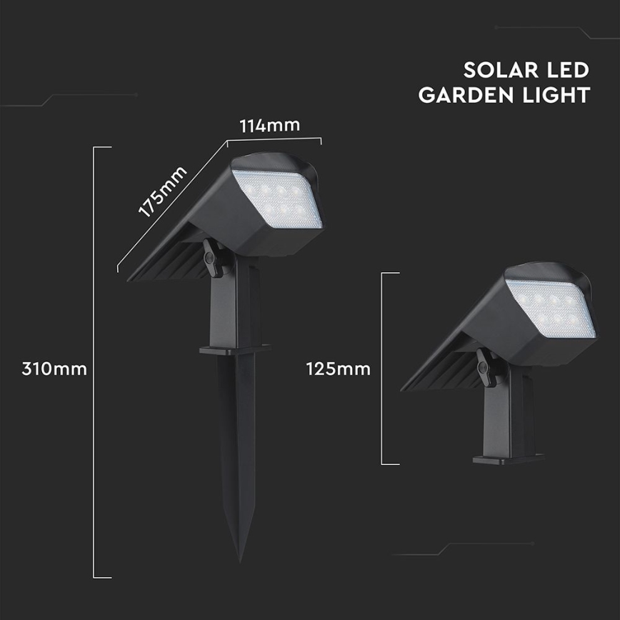 LED saulės šviestuvas 2in1 LED/1,3W/3,7V 3000/4000/6400K IP65 1200 mAh