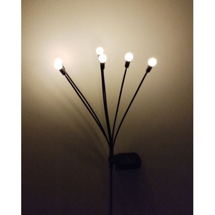 LED Saulės šviestuvas 6xLED/1,2V 300 mAh IP44 juoda