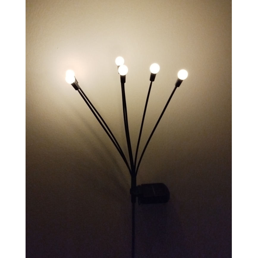 LED Saulės šviestuvas 6xLED/1,2V 300 mAh IP44 juoda