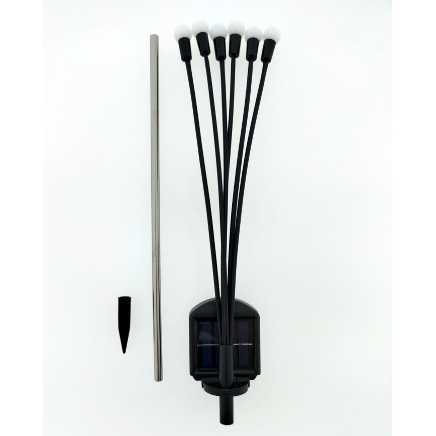 LED Saulės šviestuvas 6xLED/1,2V 300 mAh IP44 juoda