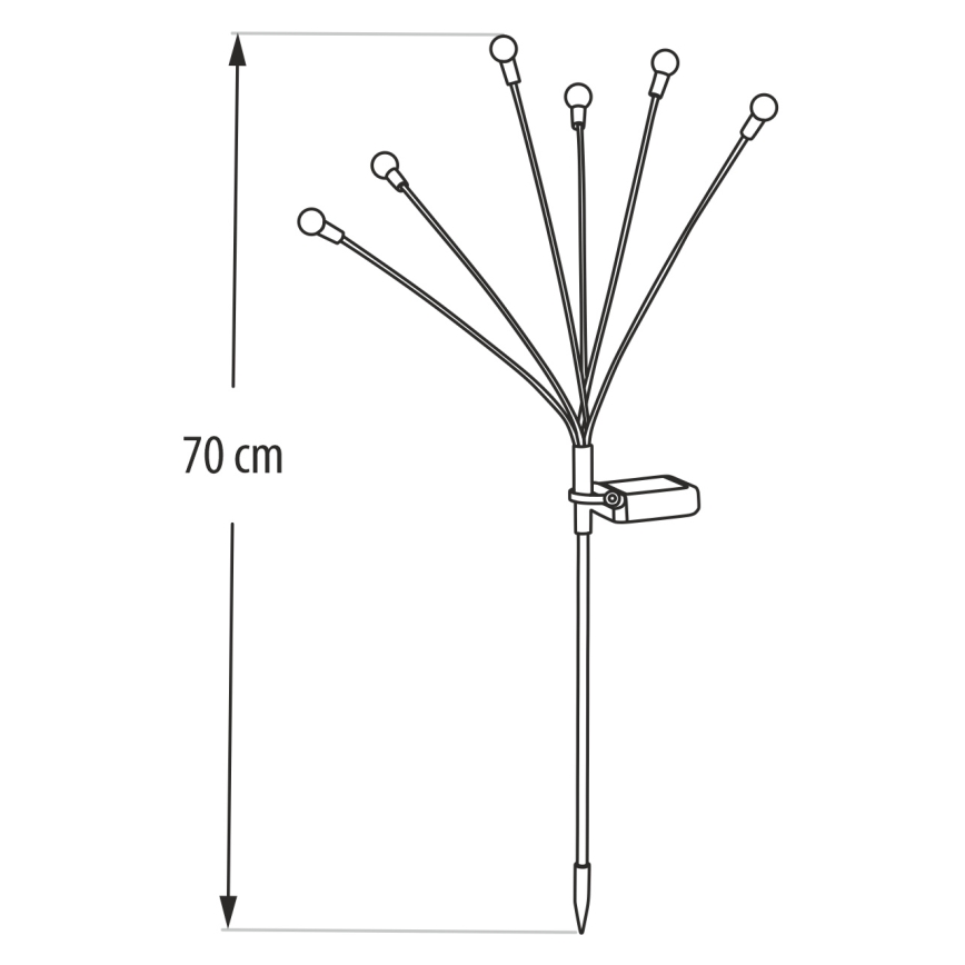 LED Saulės šviestuvas 6xLED/1,2V 300 mAh IP44 juoda