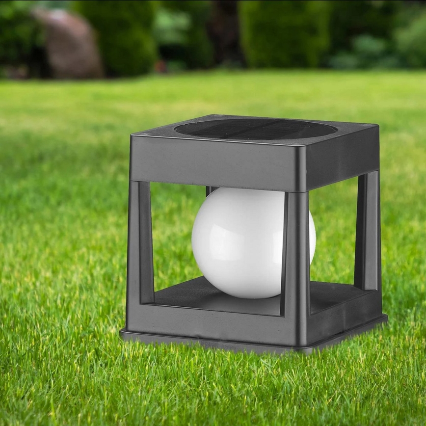 LED saulės šviestuvas CUBO LED/3,7V 1200 mAh IP44 juodas