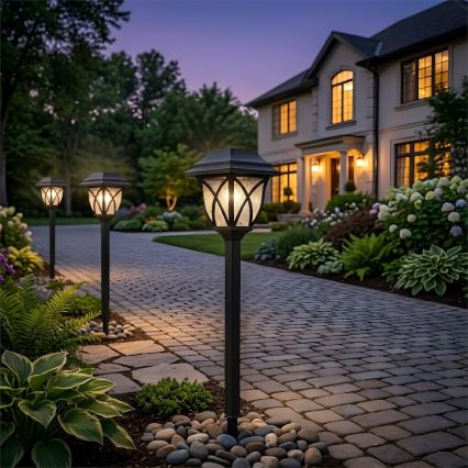 LED saulės šviestuvas LAWN LED/1,2V 100 mAh 3000K 44 cm IP44 juodas
