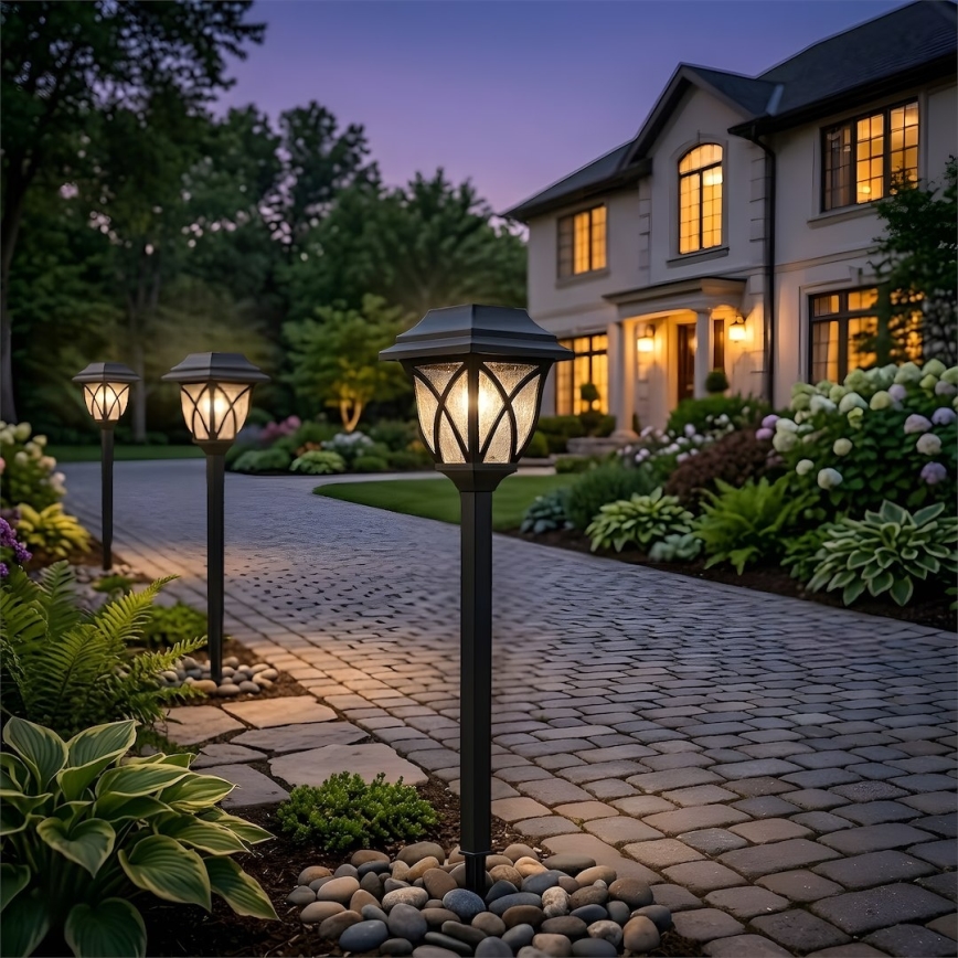 LED saulės šviestuvas LAWN LED/1,2V 100 mAh 3000K 44 cm IP44 juodas