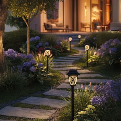 LED saulės šviestuvas LAWN LED/1,2V 100 mAh 3000K 44 cm IP44 juodas