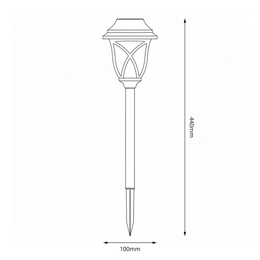 LED saulės šviestuvas LAWN LED/1,2V 100 mAh 3000K 44 cm IP44 juodas