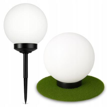 LED saulės šviestuvas LED/1,2V 6500K 200 mAh skersmuo 25 cm IP44 balta/juoda