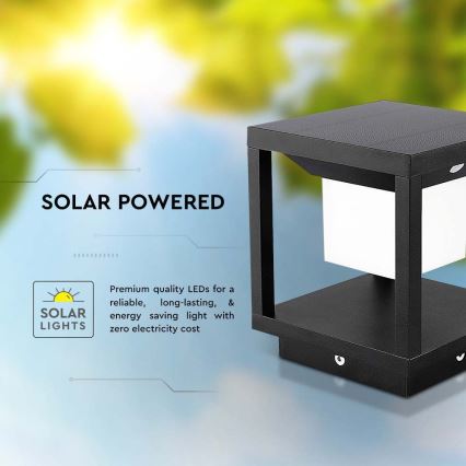 LED Saulės šviestuvas su jutikliu LED/2W/5,5V 3000K IP65 2600 mAh juodas
