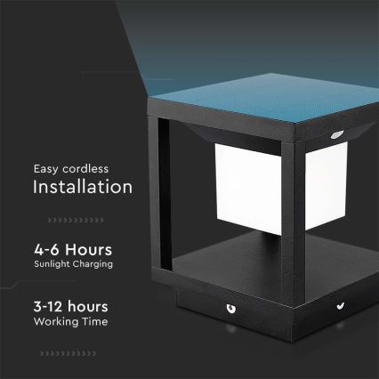 LED Saulės šviestuvas su jutikliu LED/2W/5,5V 3000K IP65 2600 mAh juodas