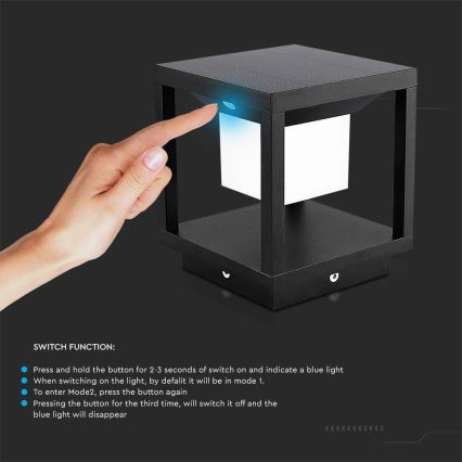 LED Saulės šviestuvas su jutikliu LED/2W/5,5V 3000K IP65 2600 mAh juodas