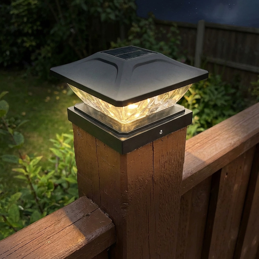LED saulės šviestuvas TOYA LED/4,5W/230V 3000/6500K 600 mAh IP44 juoda