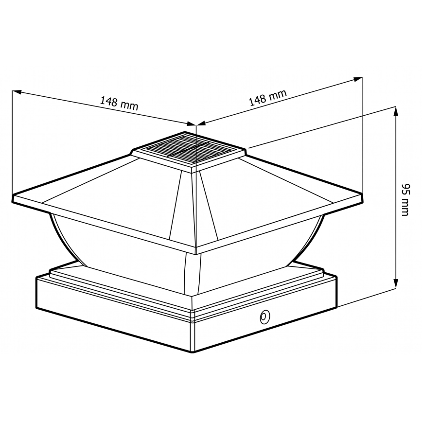 LED saulės šviestuvas TOYA LED/4,5W/230V 3000/6500K 600 mAh IP44 juoda