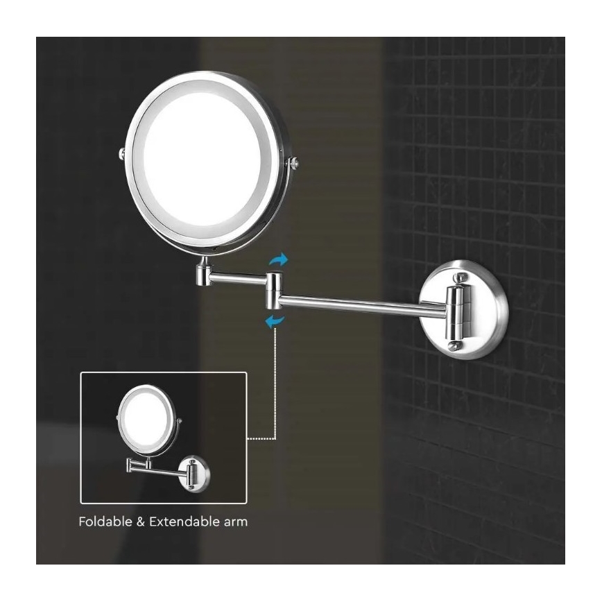 LED Siena kosmetinis veidrodis LED/3W/6V 4xAA IP44