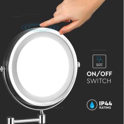 LED Siena kosmetinis veidrodis LED/3W/6V 4xAA IP44