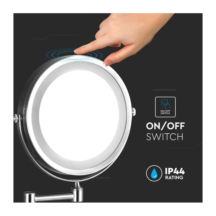 LED Siena kosmetinis veidrodis LED/3W/6V 4xAA IP44
