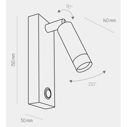 LED Sieninė lempa ENZO LED/3W/230V