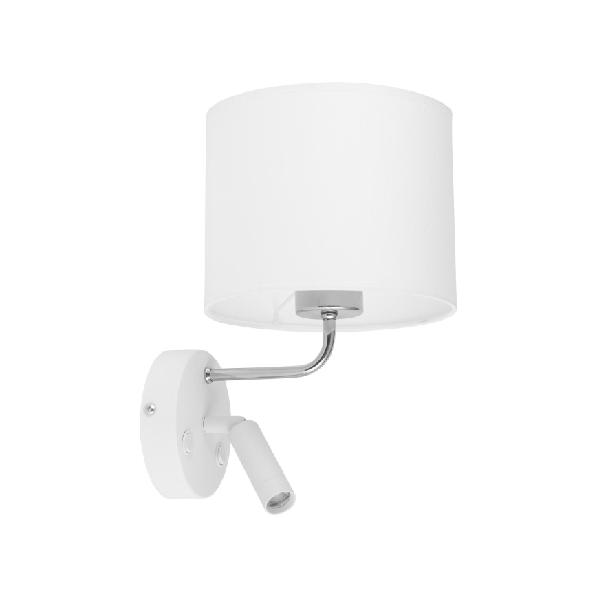 LED Sieninė lempa RICHI 1xE27/15W/230V + LED/3W/230V balta