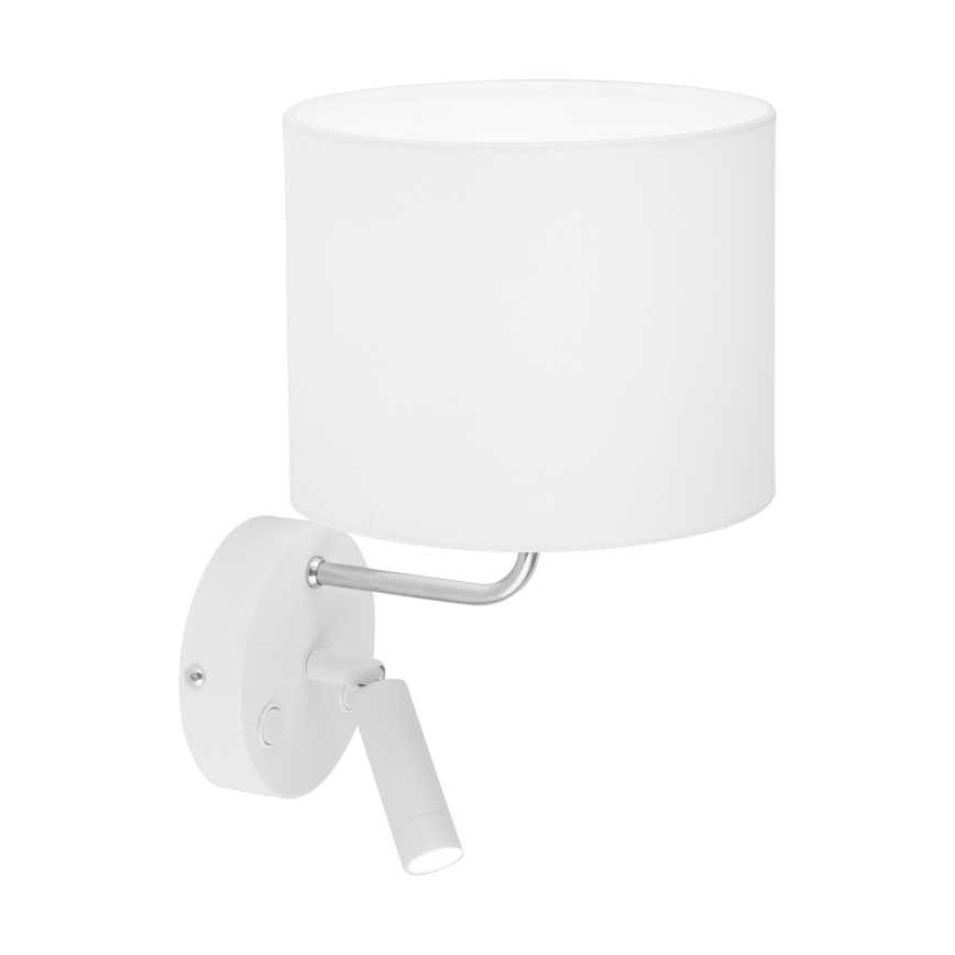 LED Sieninė lempa RICHI 1xE27/15W/230V + LED/3W/230V balta