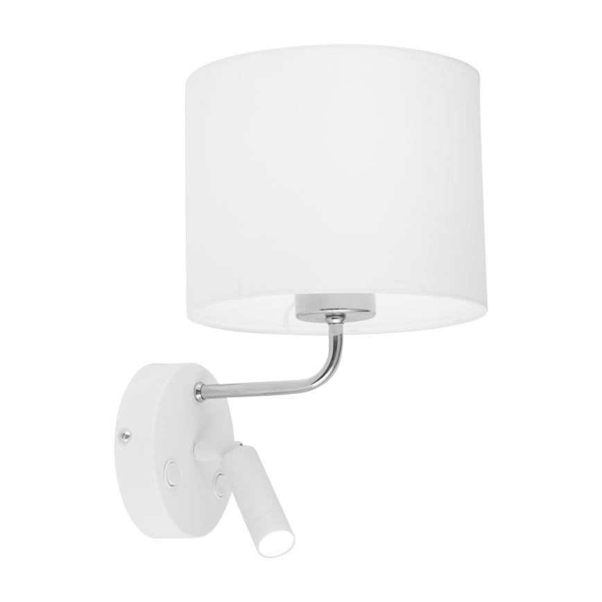 LED Sieninė lempa RICHI 1xE27/15W/230V + LED/3W/230V balta