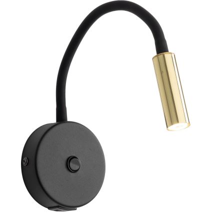 LED Sieninė lempa su USB jungtimi LAGOS 1xG9/3W/5V 4000K juoda/auksas