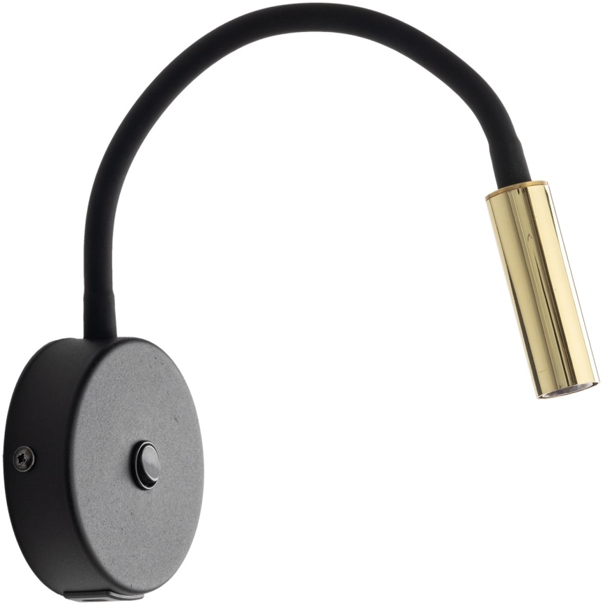 LED Sieninė lempa su USB jungtimi LAGOS 1xG9/3W/5V 4000K juoda/auksas