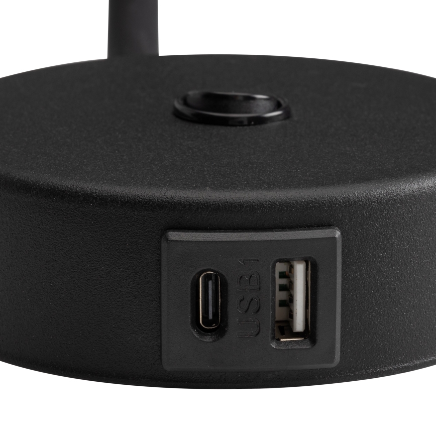 LED Sieninė lempa su USB jungtimi LAGOS 1xG9/3W/5V 4000K juoda/auksas