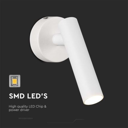 LED sieninis akcentinis šviestuvas LED/2W/230V 3000K balta