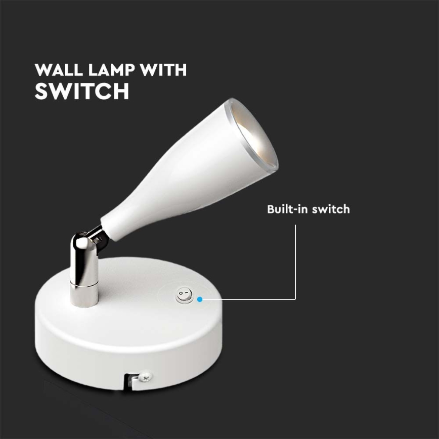 LED Sieninis akcentinis šviestuvas LED/4,5W/230V 3000K baltas