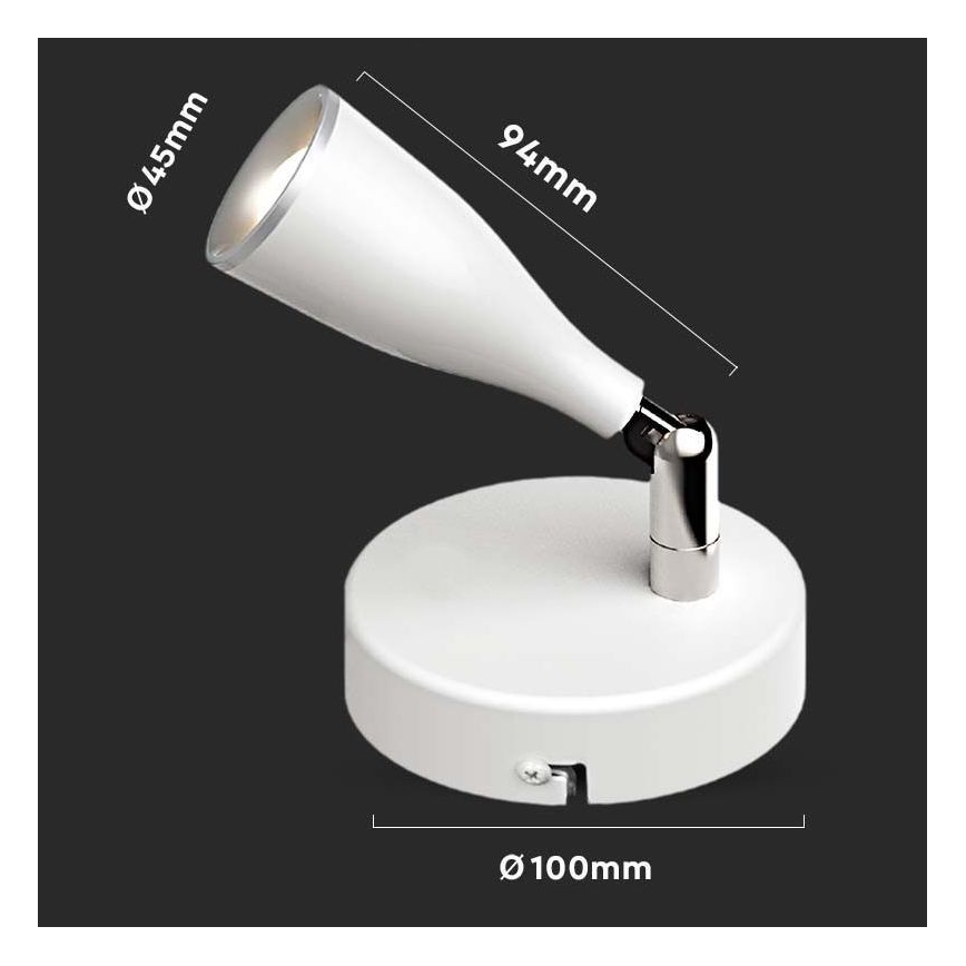 LED Sieninis akcentinis šviestuvas LED/4,5W/230V 4000K baltas