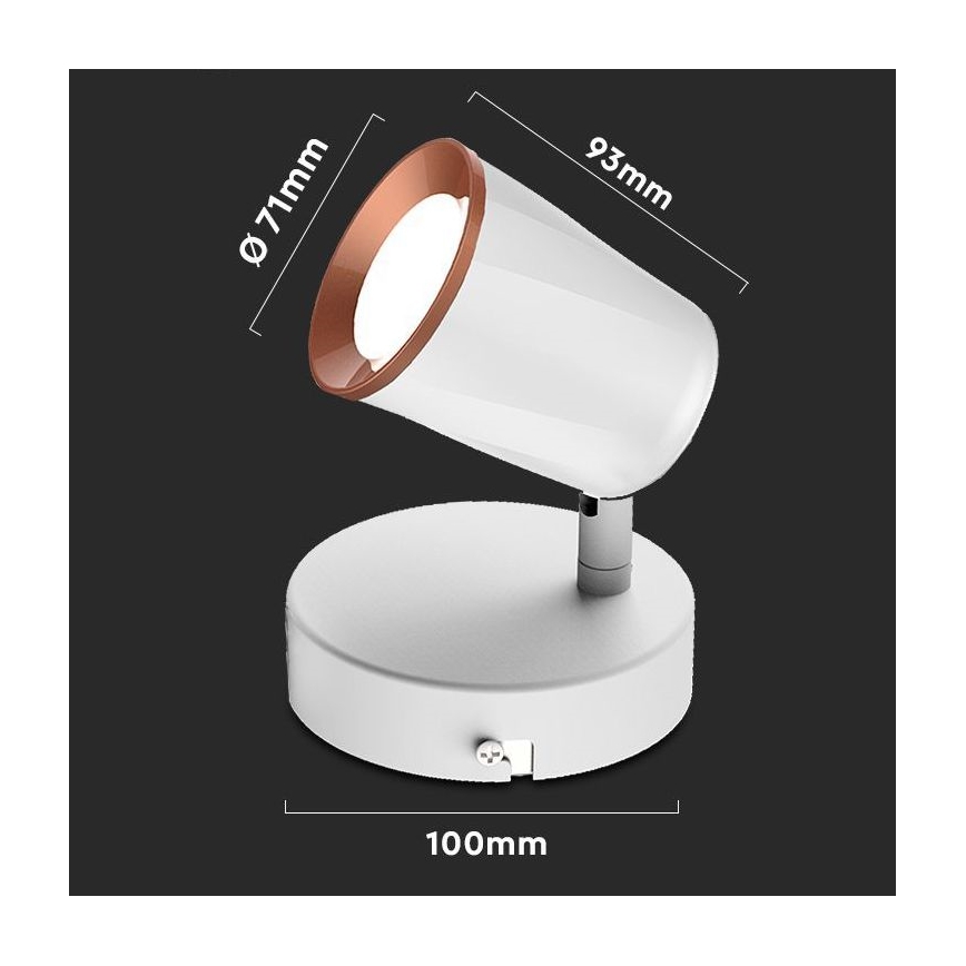 LED Sieninis akcentinis šviestuvas LED/5W/230V 4000K baltas