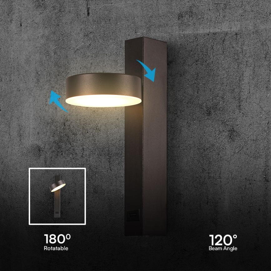 LED sieninis akcentinis šviestuvas su USB prievadu LED/8W/230V 3000K