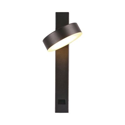 LED sieninis akcentinis šviestuvas su USB prievadu LED/8W/230V 3000K