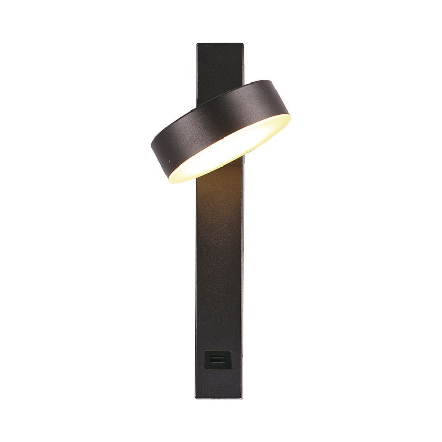 LED sieninis akcentinis šviestuvas su USB prievadu LED/8W/230V 3000K