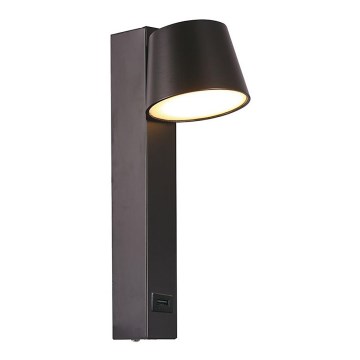 LED sieninis akcentinis šviestuvas su USB prievadu LED/8W/230V 3000K